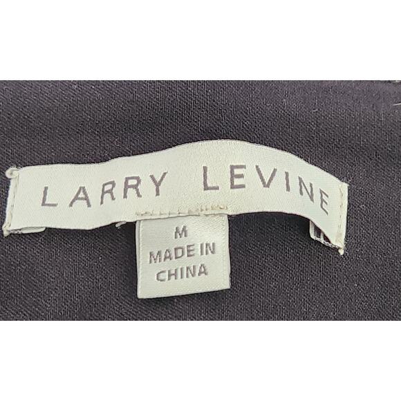 Larry Levine Black Flat Front Pull On Cropped Pants Medium Lightweight Soft - Picture 4 of 6